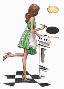 Gif animé Chandeleur crêpes femme